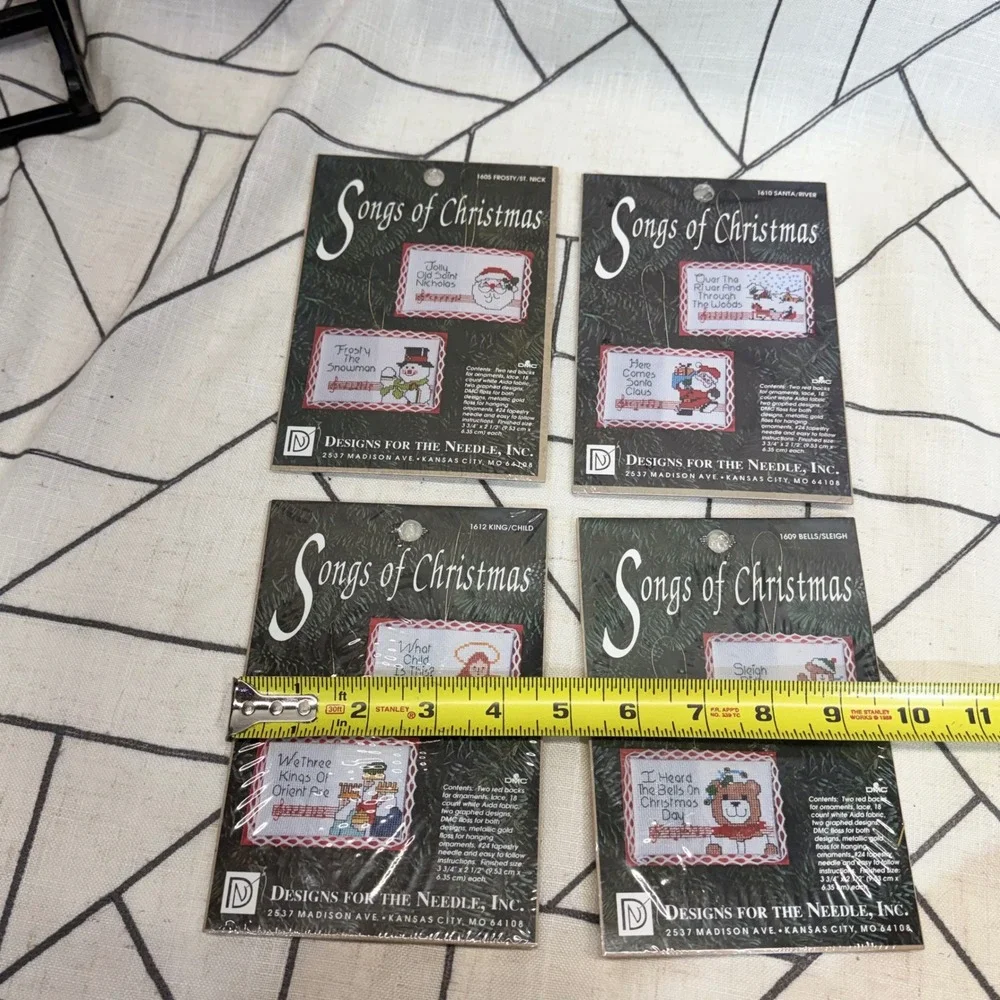 Designs For The Needle‎ Cross Stitch Ornament Kits Lot of 4 Multicolor Christmas